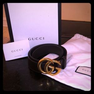 SOLD new dark brown pebbled leather Gucci belt!